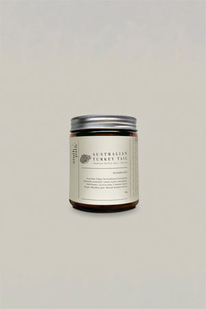 Jar of Australian Turkey Tail mushroom herbal tea